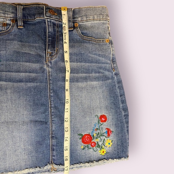 J. Crew Denim Mini Skirt with Floral Design - Picture 13 of 13